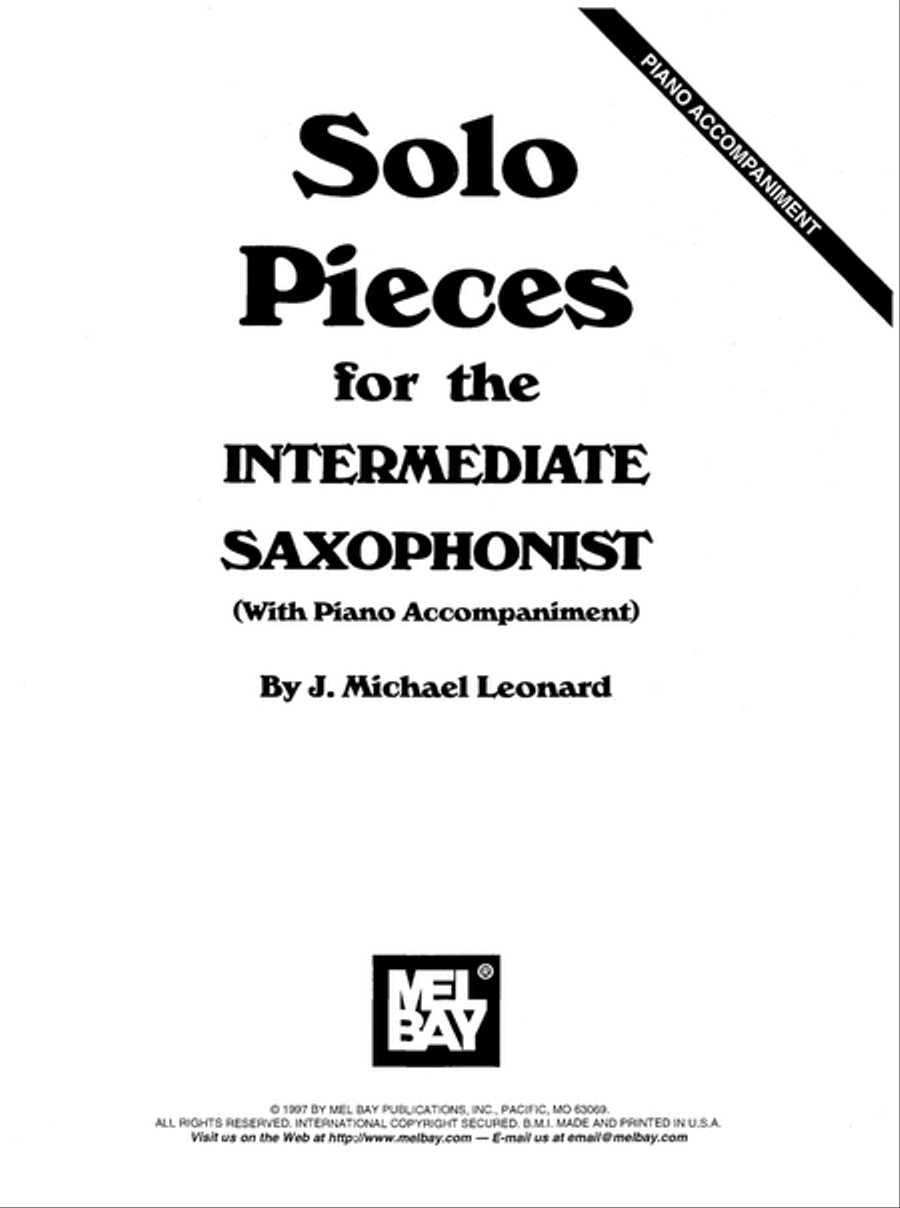 Solo Pieces for the Intermediate Saxophonist Piano Accompaniment scores gallery preview page 7