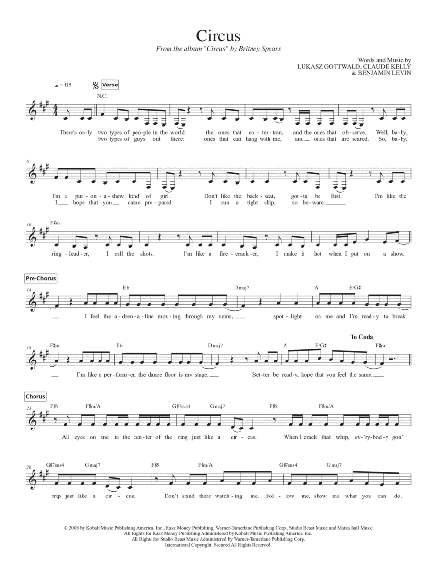 Circus Piano scores gallery preview page 1