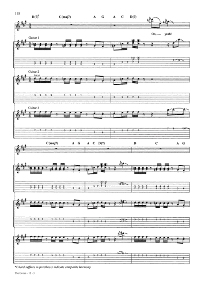The Ocean Guitar Tablature scores gallery preview page 5