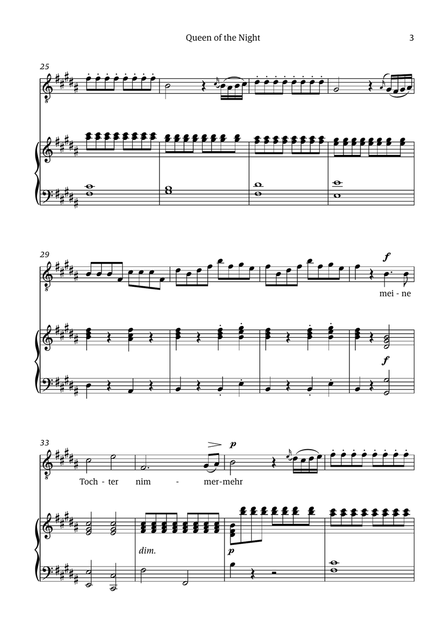 Queen of the Night (aria) - for TENOR in G# minor Chamber Music scores gallery preview page 3