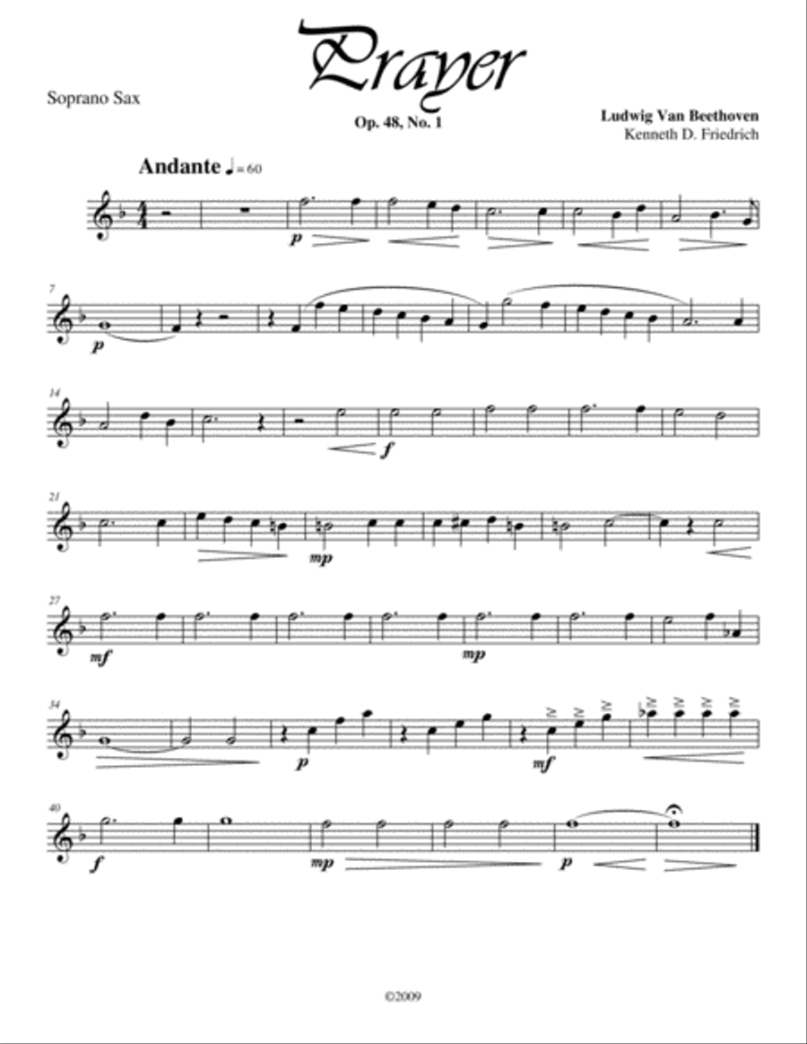 Prayer, Op. 48, No. 1 Small Ensemble scores gallery preview page 5