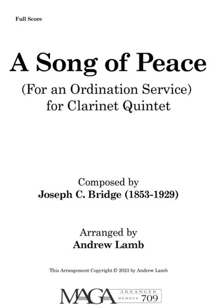 Joseph C. Bridge | A Song of Peace (arr. for Clarinet Quintet) image number null