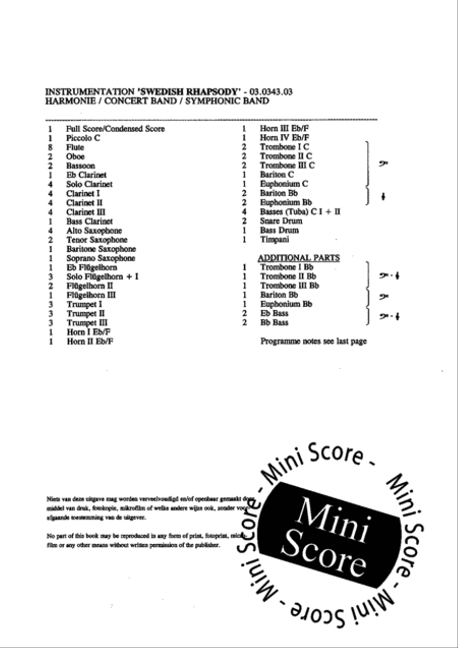 Swedish Rhapsody Concert Band scores gallery preview page 6