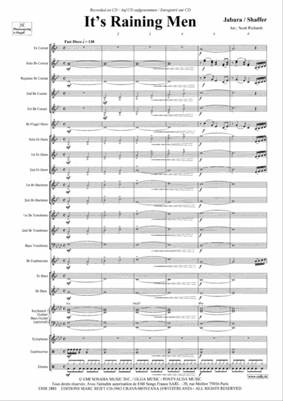 It's Raining Men Brass Band scores gallery preview page 4
