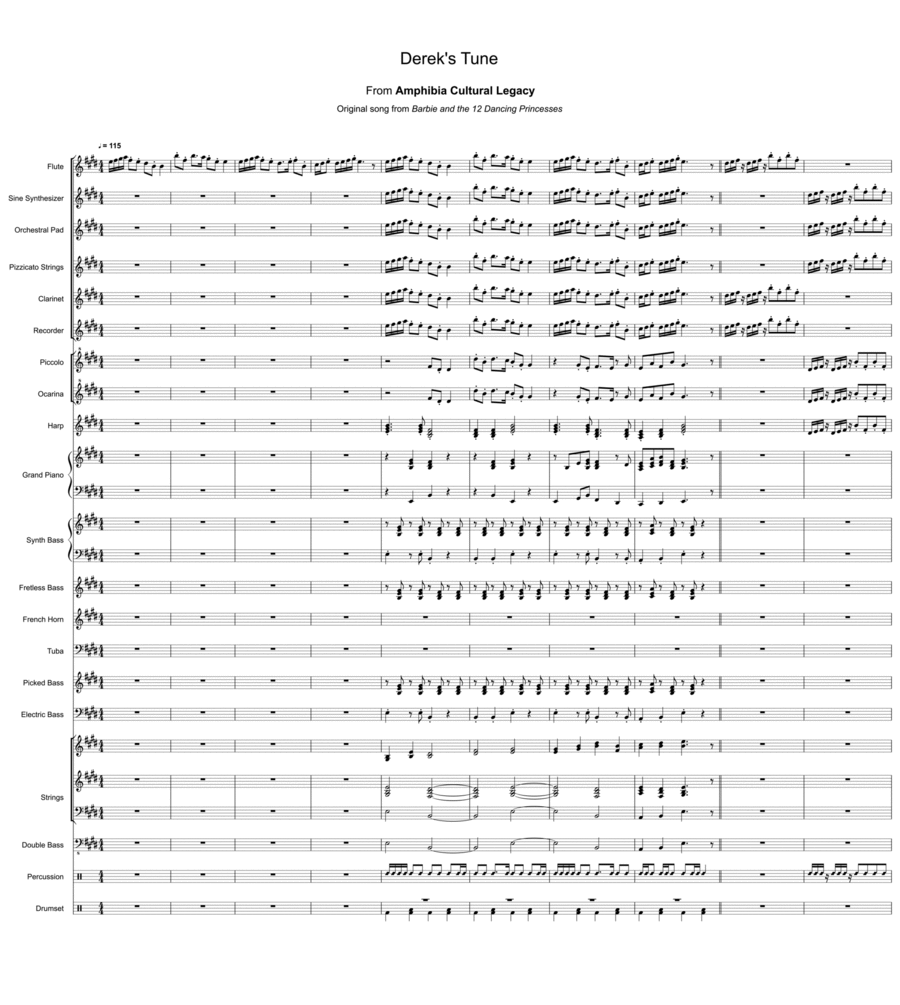 Derek's Tune Full Orchestra scores gallery preview page 1