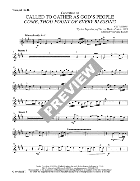 Called to Gather as God's People / Come, Thou Fount of Every Blessing - Full Score and Parts