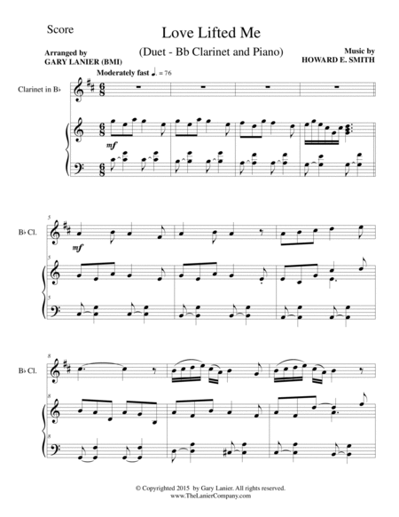 Gary Lanier: 3 GOSPEL HYMNS, SET III (Duets for Bb Clarinet & Piano) image number null