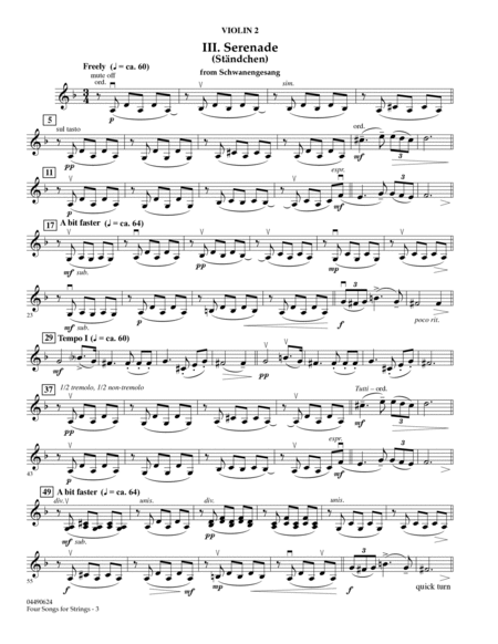Four Songs for Strings - Violin 2