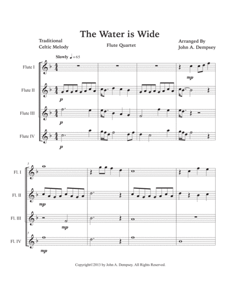 The Water is Wide (Flute Quartet) image number null