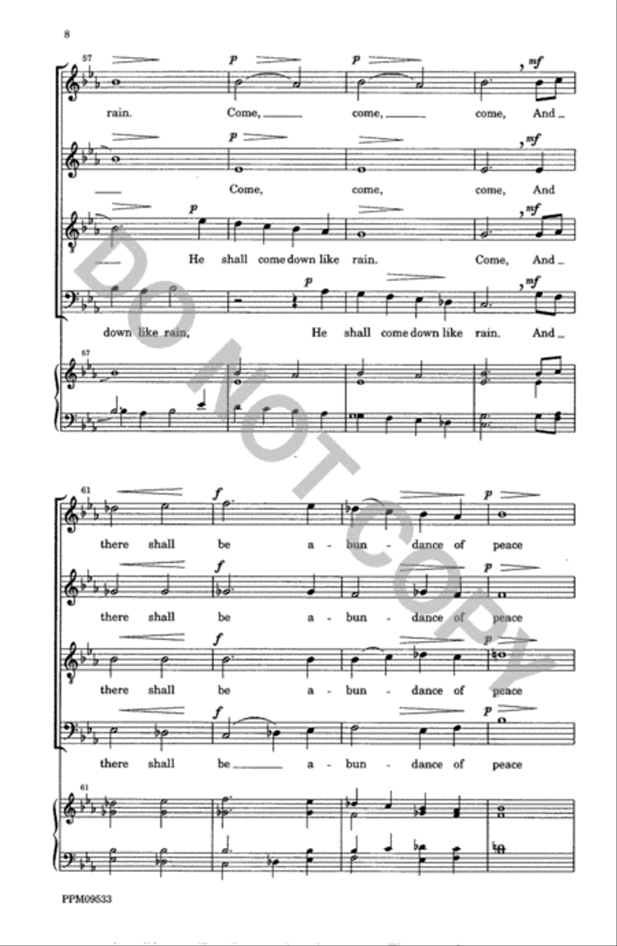 He Shall Come Down Like Rain 4-Part scores gallery preview page 9