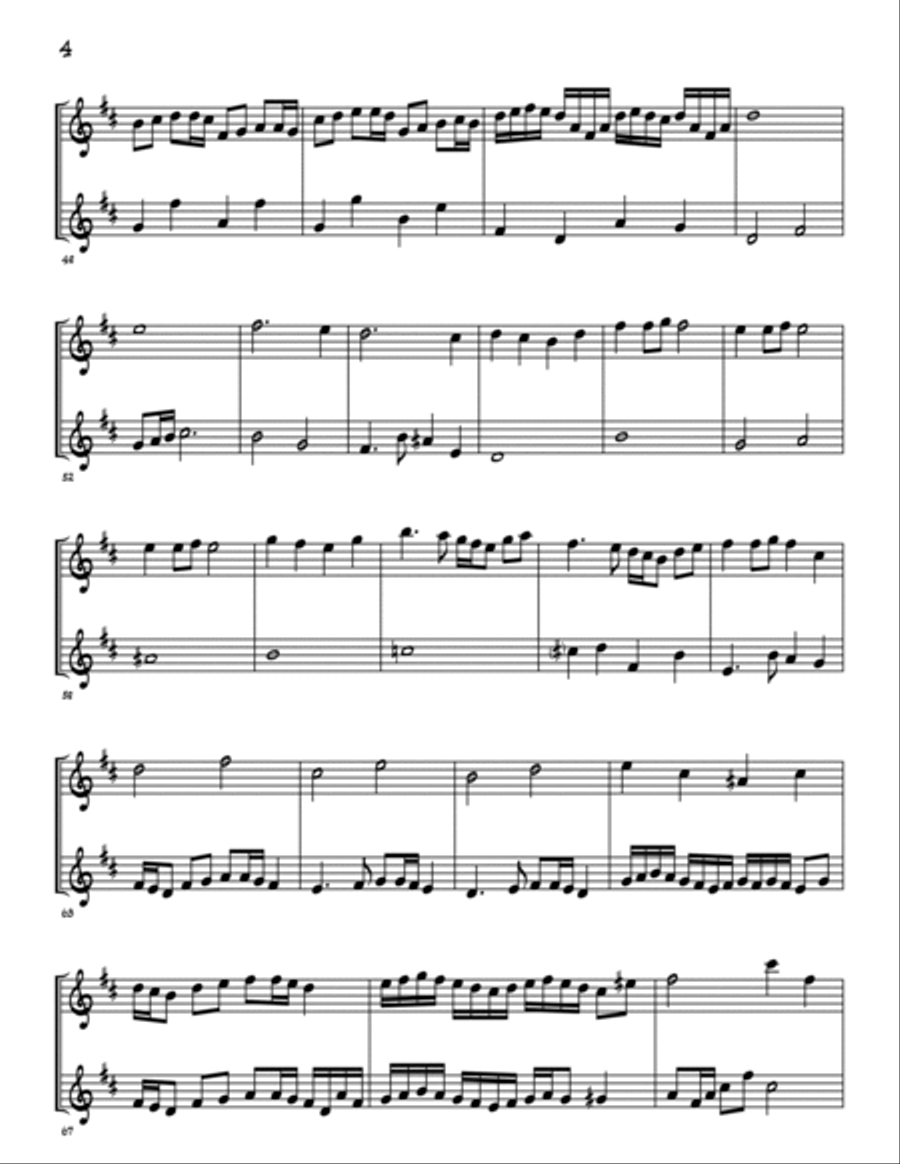 Lord of the Fountains' Fugue (for two tin whistles or Irish flutes) Small Ensemble scores gallery preview page 6