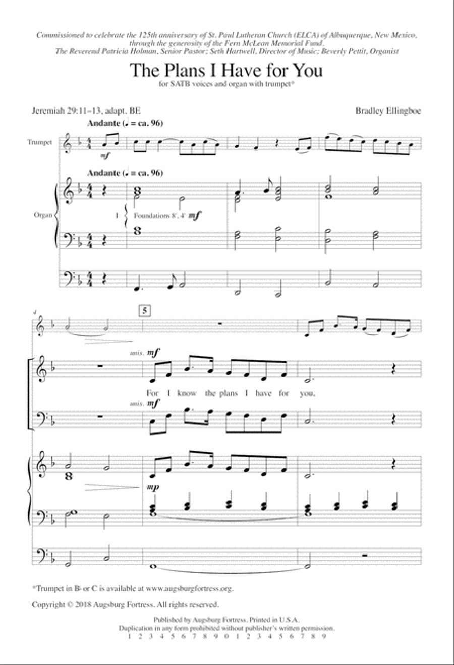 The Plans I Have for You The Plans I Have for You 4-Part scores gallery preview page 2