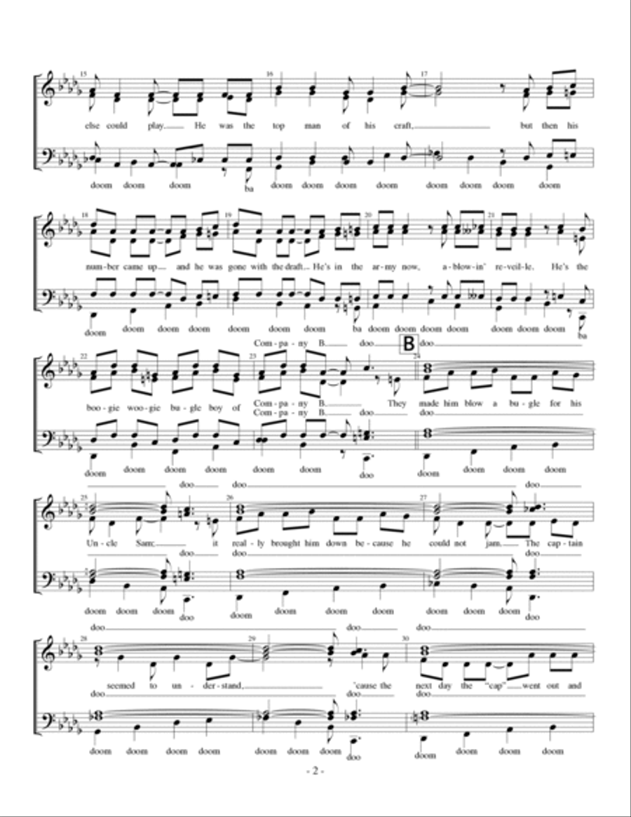 Boogie Woogie Bugle Boy A Cappella scores gallery preview page 2