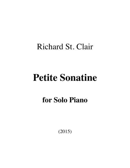Petite Sonatine for Solo Piano (2015) image number null