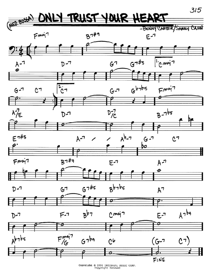 Only Trust Your Heart Piano scores gallery preview page 1