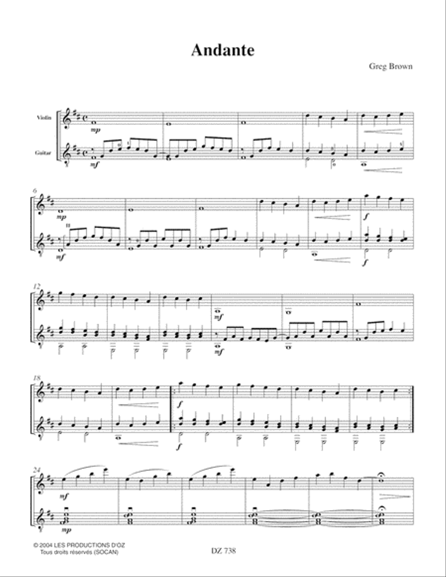 Andante, Capriccio Violin scores gallery preview page 3
