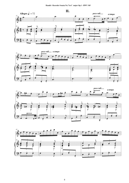 Handel - Sonata No.7 in C major Op.1 HWV 365 for Recorder and Harpsichord image number null
