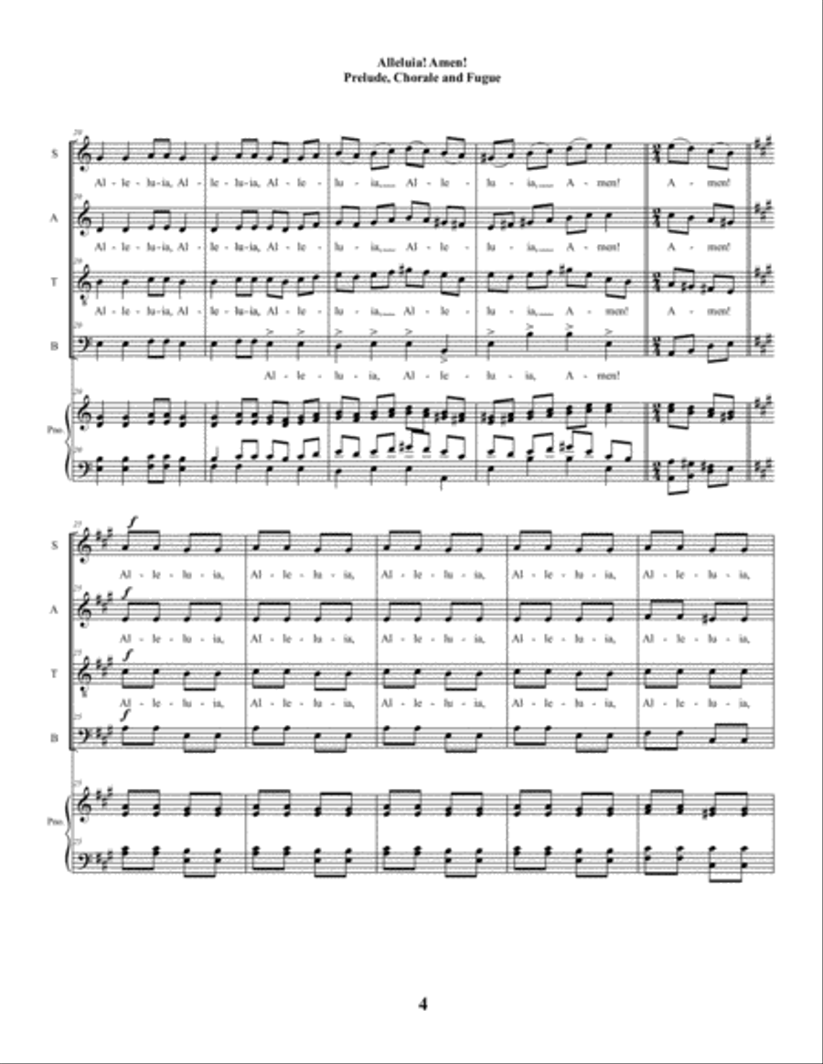 Alleluia! Amen (SATB - Prelude, Chorale & Fugue) 4-Part scores gallery preview page 4