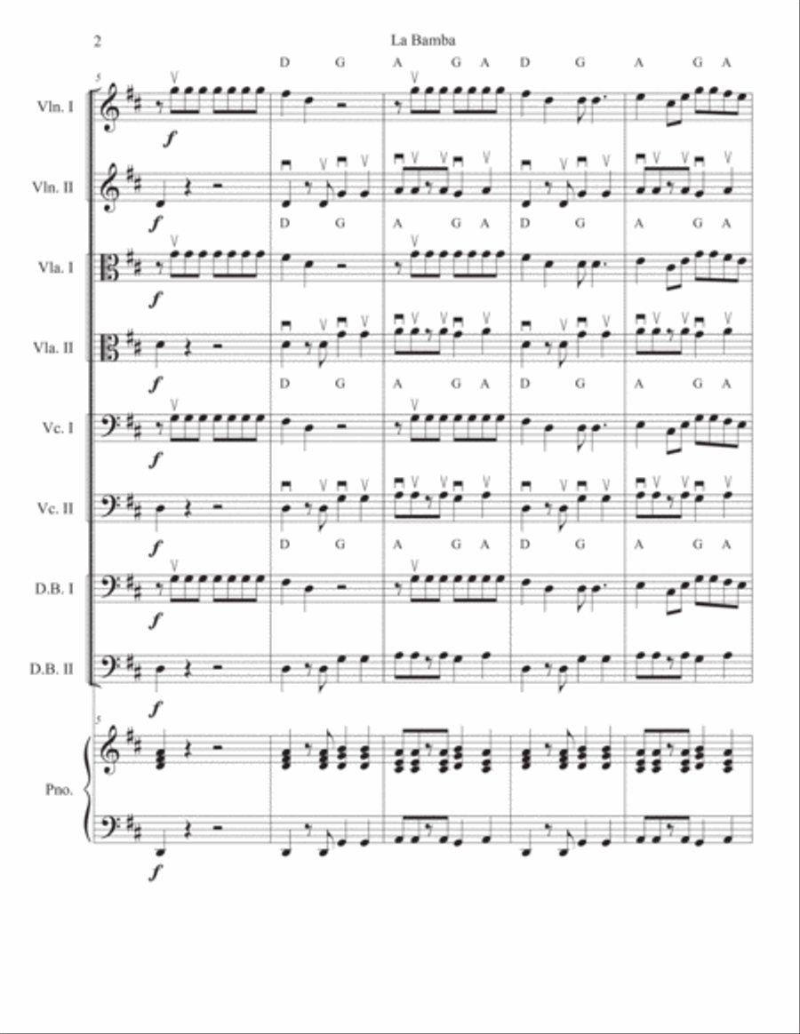 La Bamba Double Bass scores gallery preview page 2