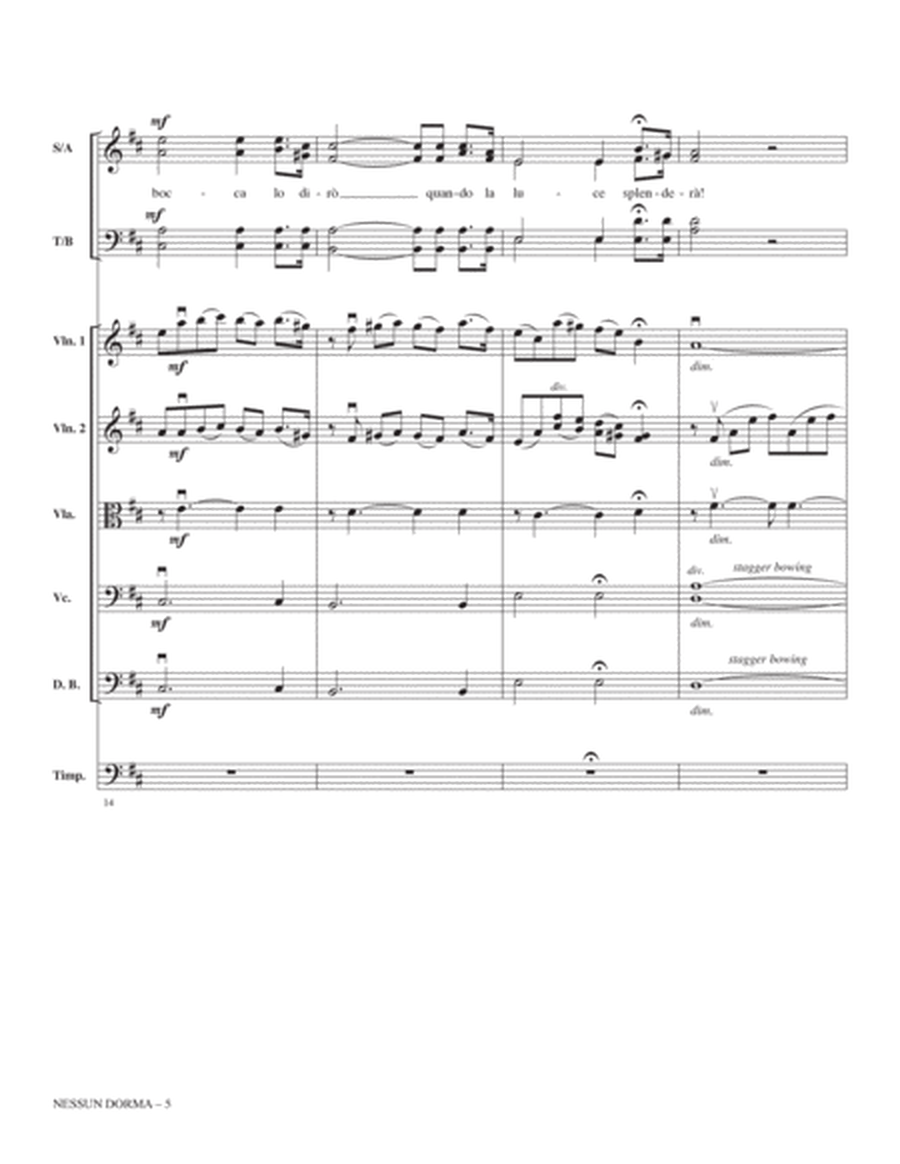 Nessun Dorma (No One Shall Sleep) (from Turandot) (arr. Audrey Snyder) - Full Score