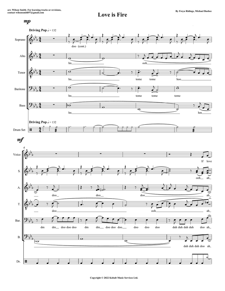 Love Is Fire Divisi scores gallery preview page 1