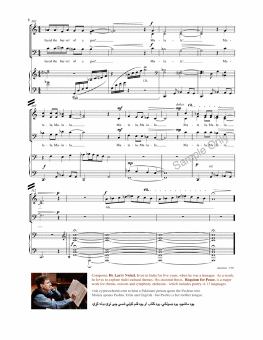 Malala Pakistani Girl Malala Pakistani Girl 3-Part scores gallery preview page 8