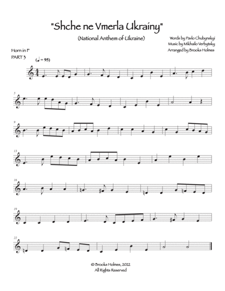 Schche ne Vmerla Ukrainy (Brass Quartet) National Anthem Of Ukraine image number null