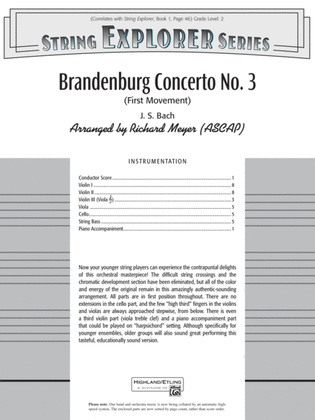 Book cover for Brandenburg Concerto No. 3 (First Movement): Score