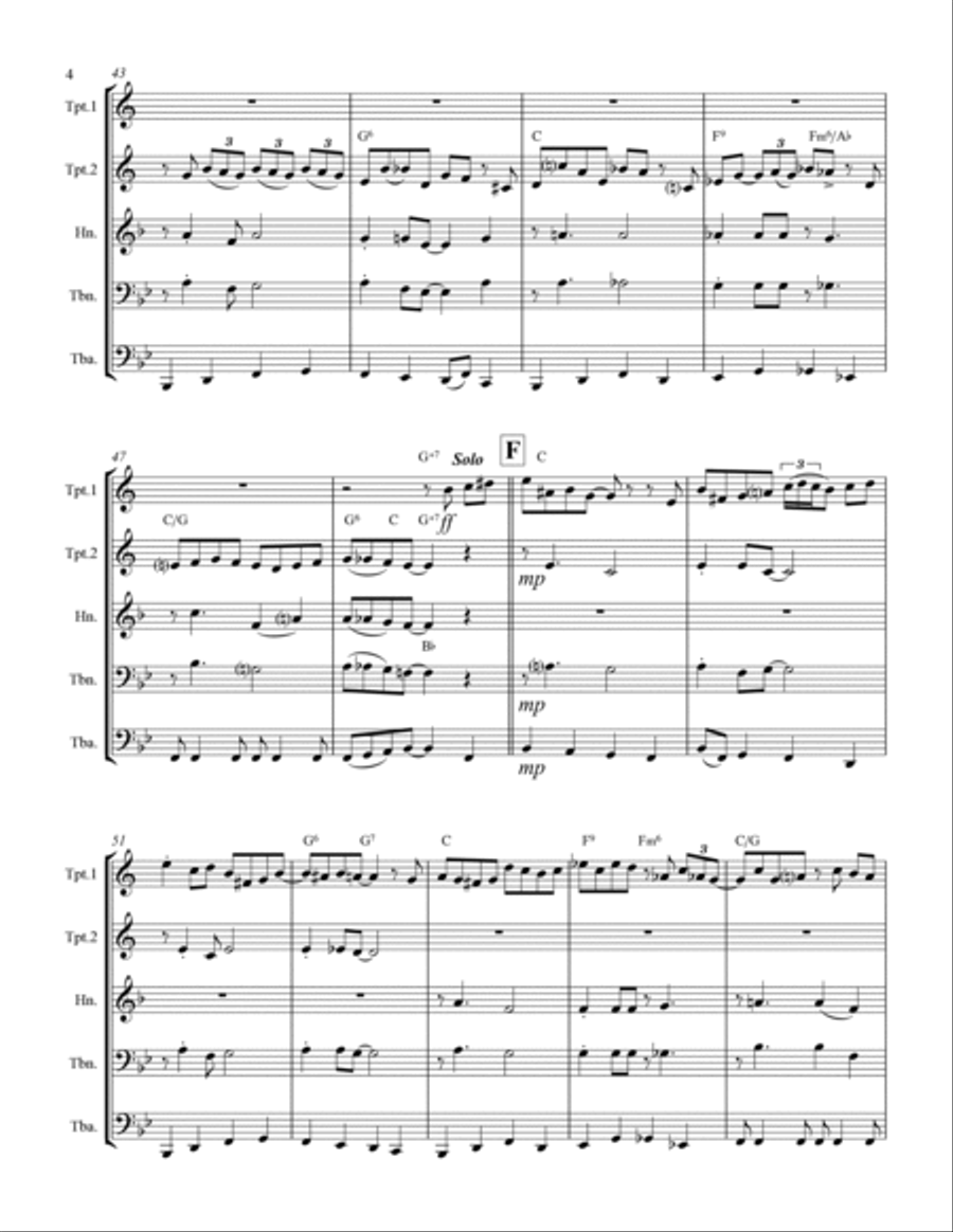 Sentimental Journey Brass Ensemble scores gallery preview page 5