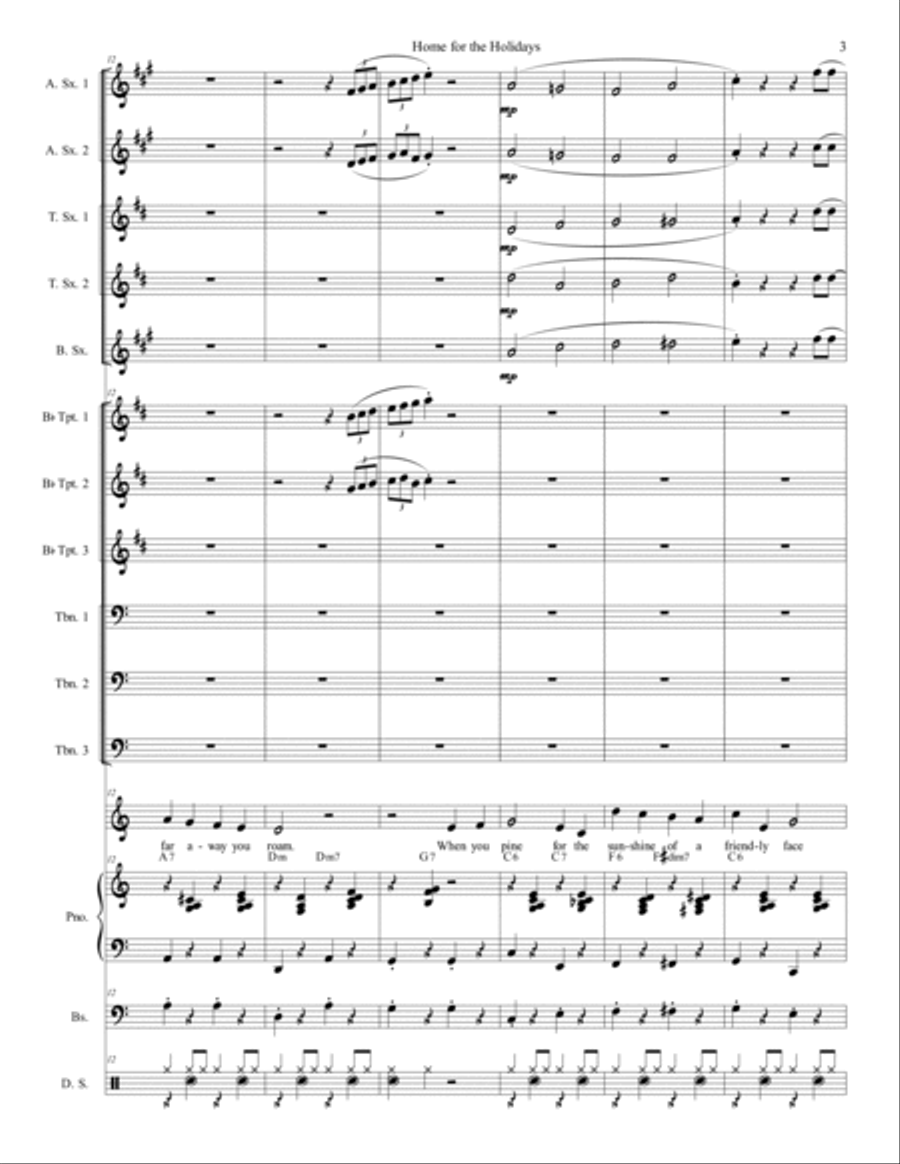 (there's No Place Like) Home For The Holidays Jazz Ensemble scores gallery preview page 4