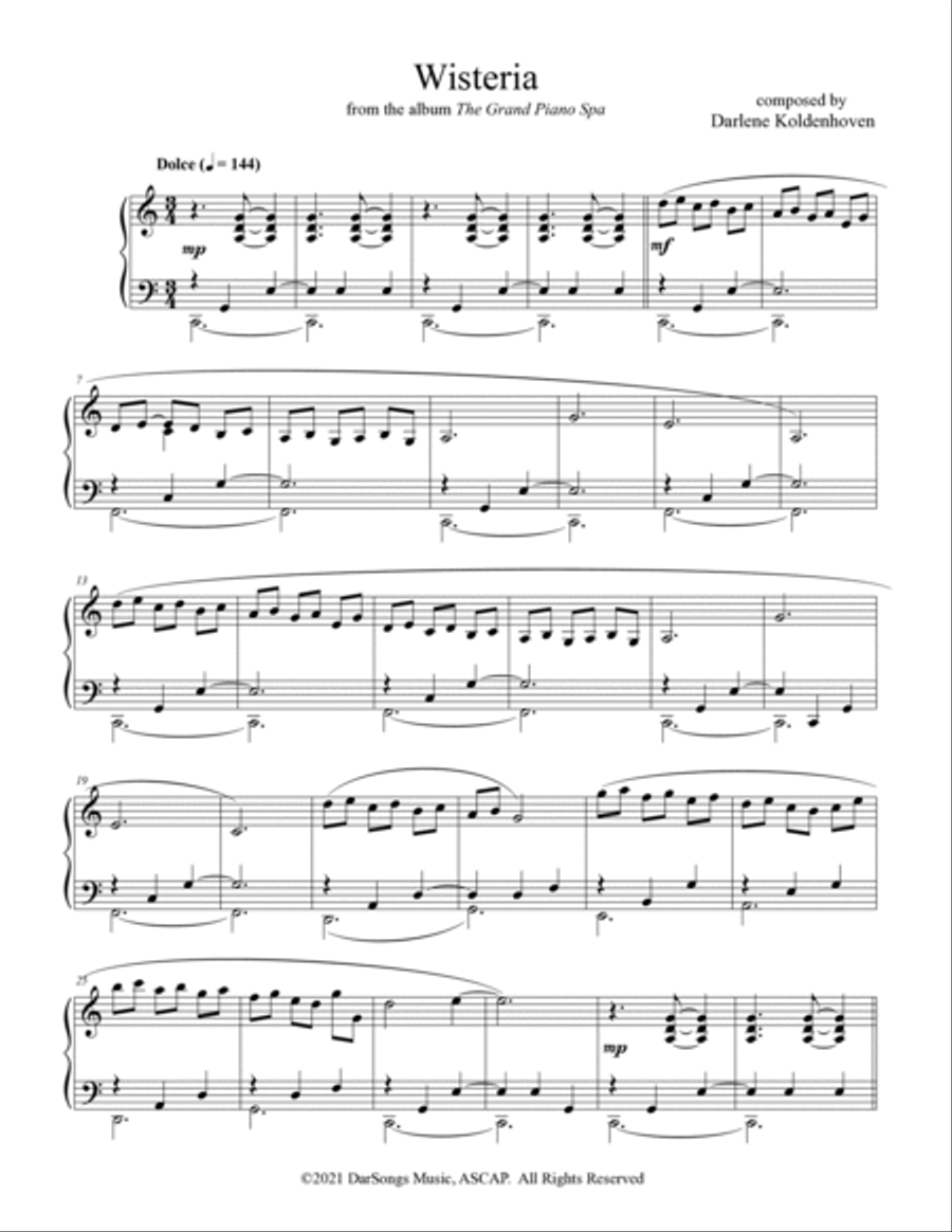 Wisteria Piano Solo scores gallery preview page 2