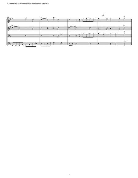 Fugue 13 from Well-Tempered Clavier, Book 2 (Brass Quartet) image number null