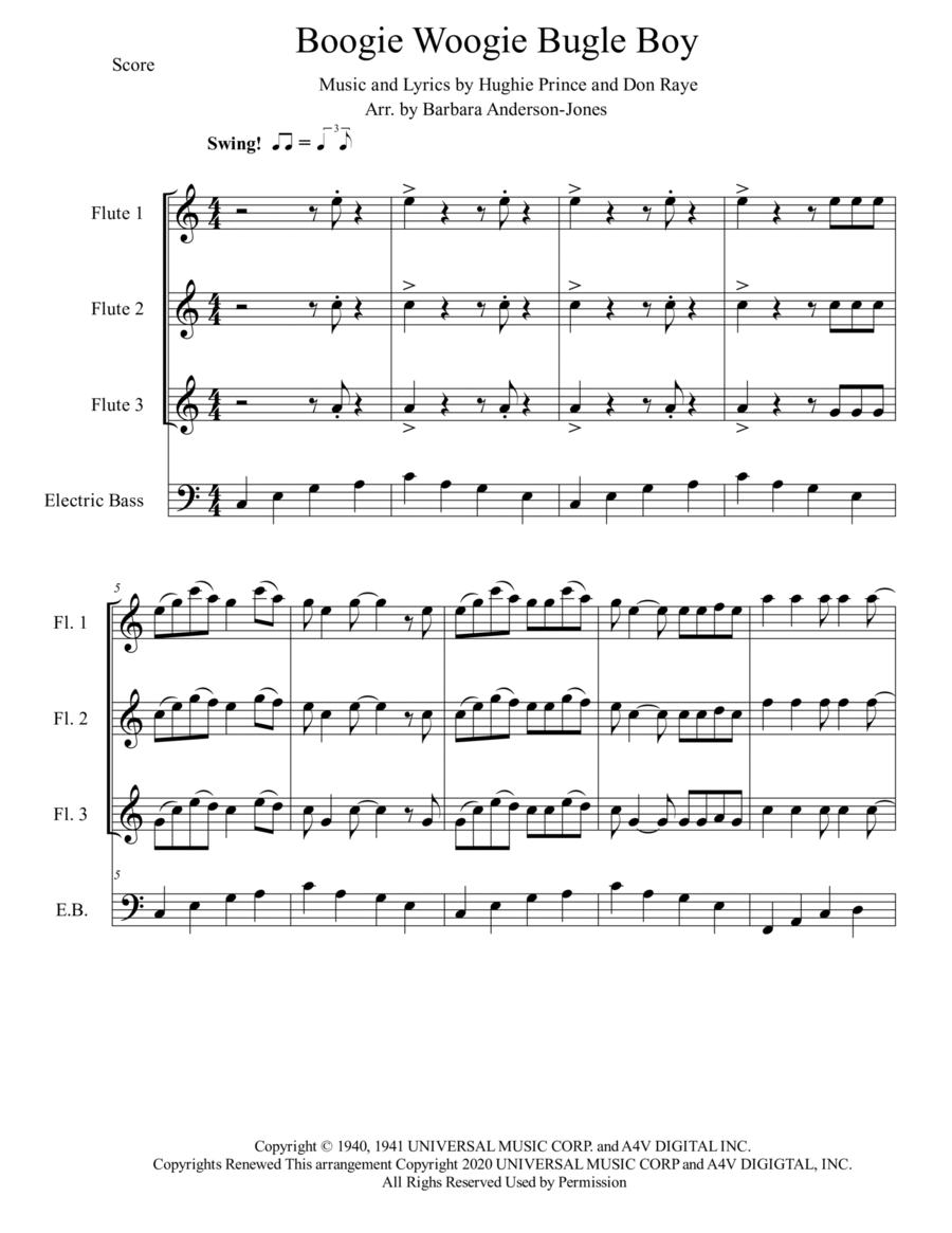 Boogie Woogie Bugle Boy Small Ensemble scores gallery preview page 1