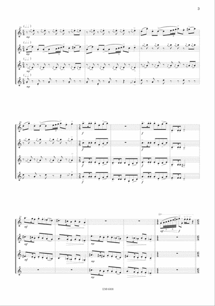 Clownery for Clarinets for Clarinet Quartet Clarinet Quartet scores gallery preview page 4