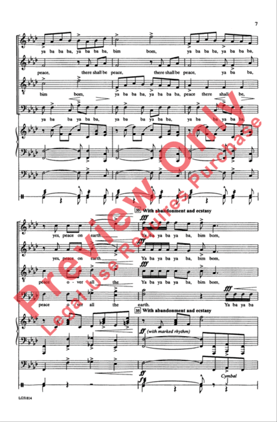 Ya Ba Bom 4-Part scores gallery preview page 7