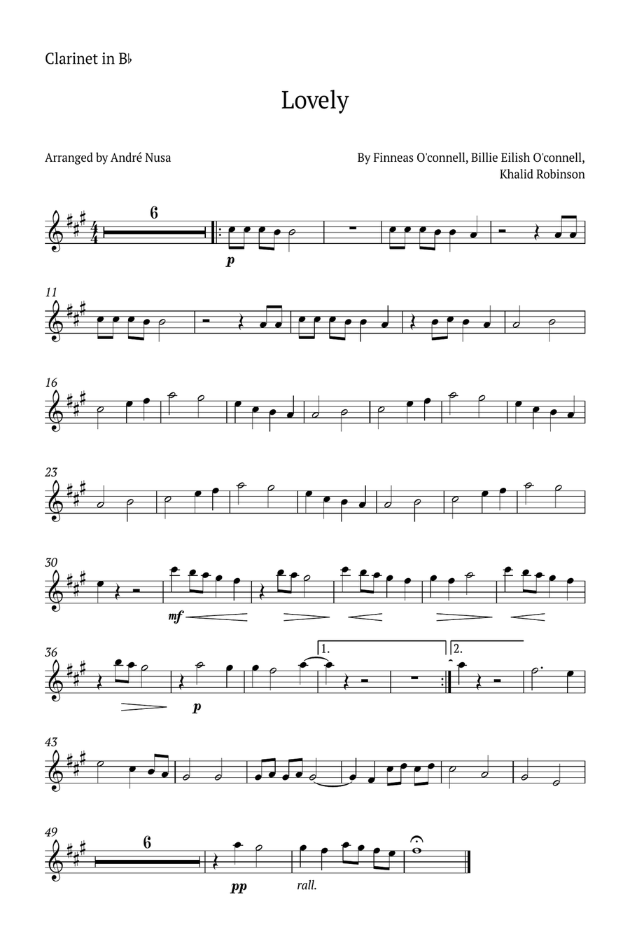 Lovely B-Flat Clarinet scores gallery preview page 4