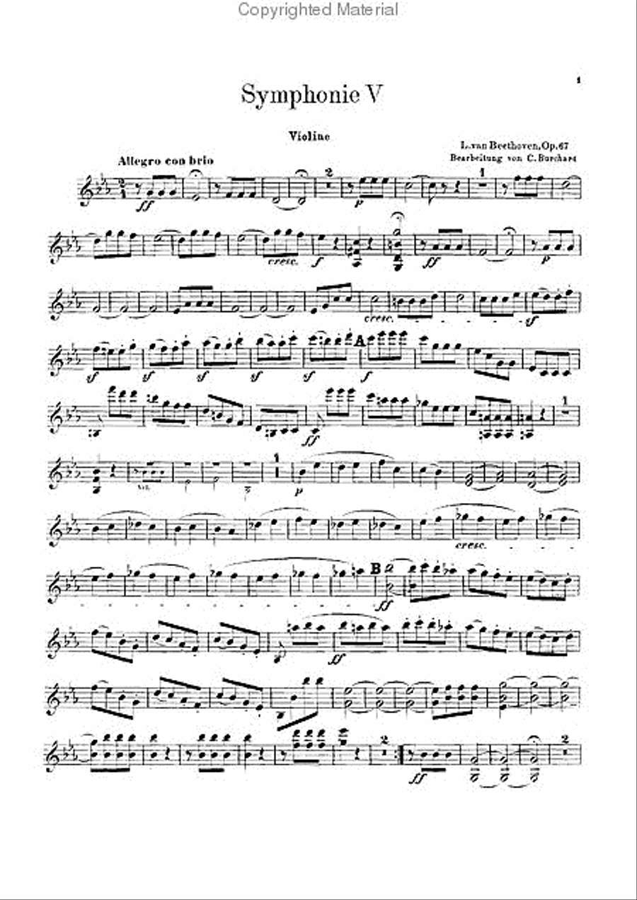 Fifth Symphony, Op. 67 Violin scores gallery preview page 4