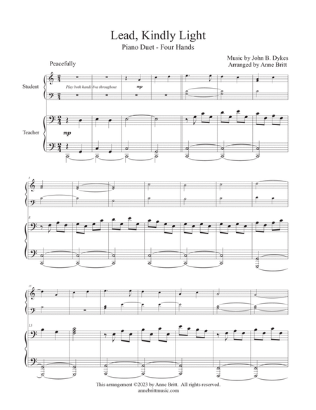 Lead, Kindly Light (late elementary student/teacher piano duet) image number null