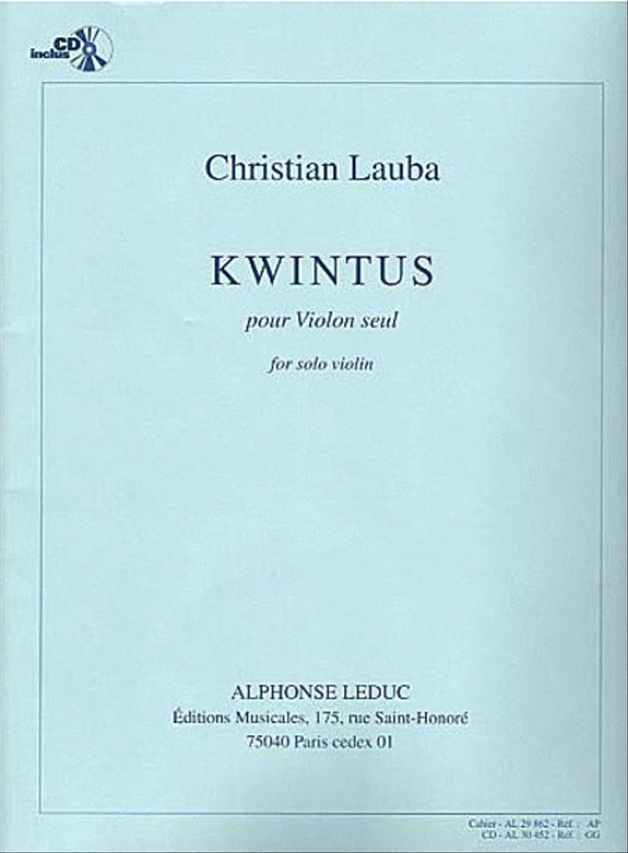 Kwintus (livre Avec Cd Al30452) Violin Solo scores gallery preview page 1