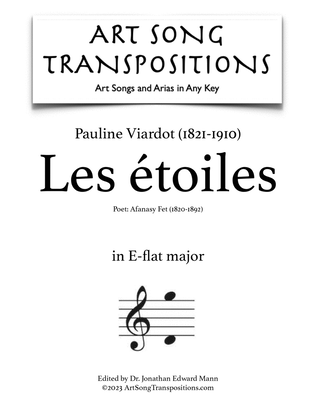 Book cover for VIARDOT: Les étoiles (transposed to E-flat major)