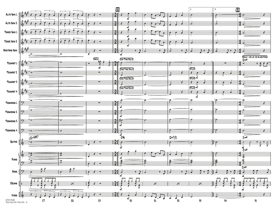 The Fool on the Hill (Flugelhorn Feature) - Full Score Jazz Ensemble scores gallery preview page 4