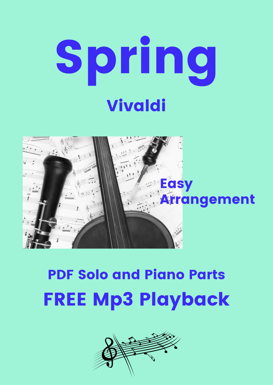 Spring/Primavera (The Four Seasons - Vivaldi) + FREE Playback + Pdf Solo and Piano Parts B-Flat Trumpet scores gallery preview page 1