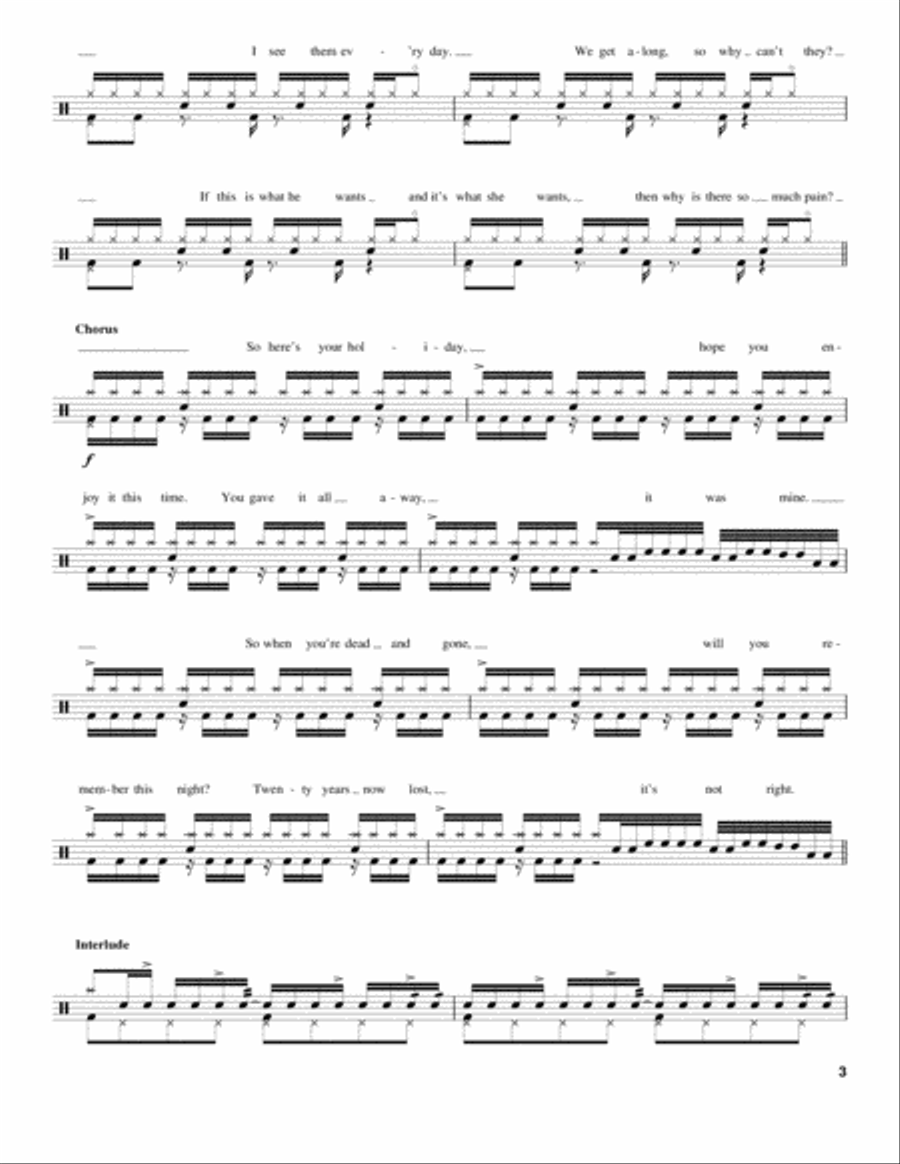 Stay Together For The Kids Drum Set scores gallery preview page 3