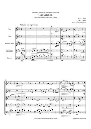 Consolation No. 5 in E Major - Wind Quartet