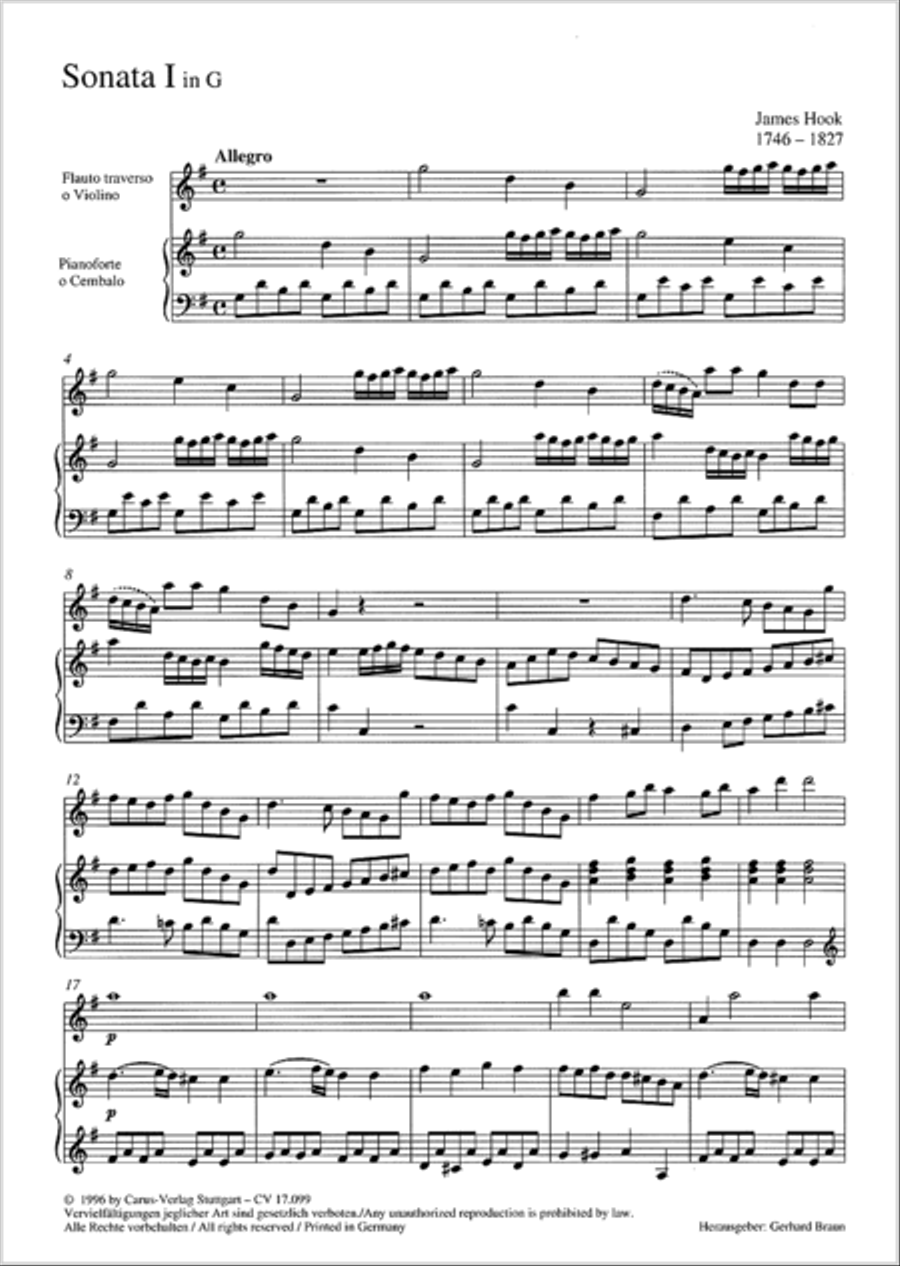 Hook: Six Sonatas op. 54 Score scores gallery preview page 2