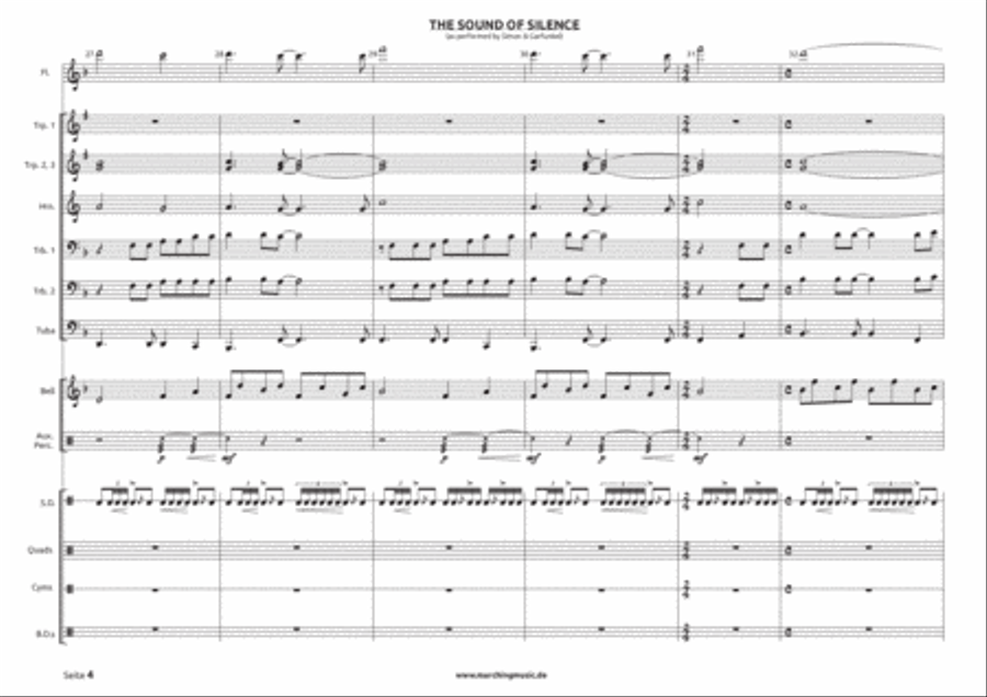 The Sound Of Silence Marching Band scores gallery preview page 4