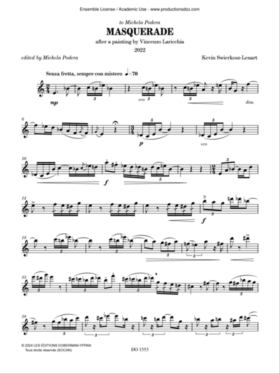 Masquerade Flute Solo scores gallery preview page 2