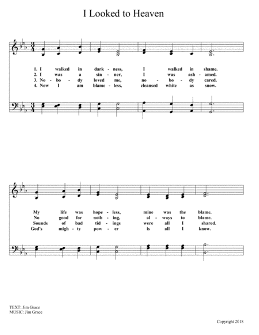 I Looked to Heaven Piano Solo scores gallery preview page 1