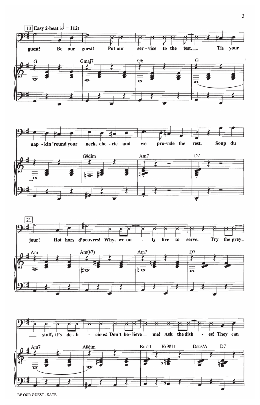 Be Our Guest (from Beauty And The Beast) (arr. Ed Lojeski) 4-Part scores gallery preview page 2