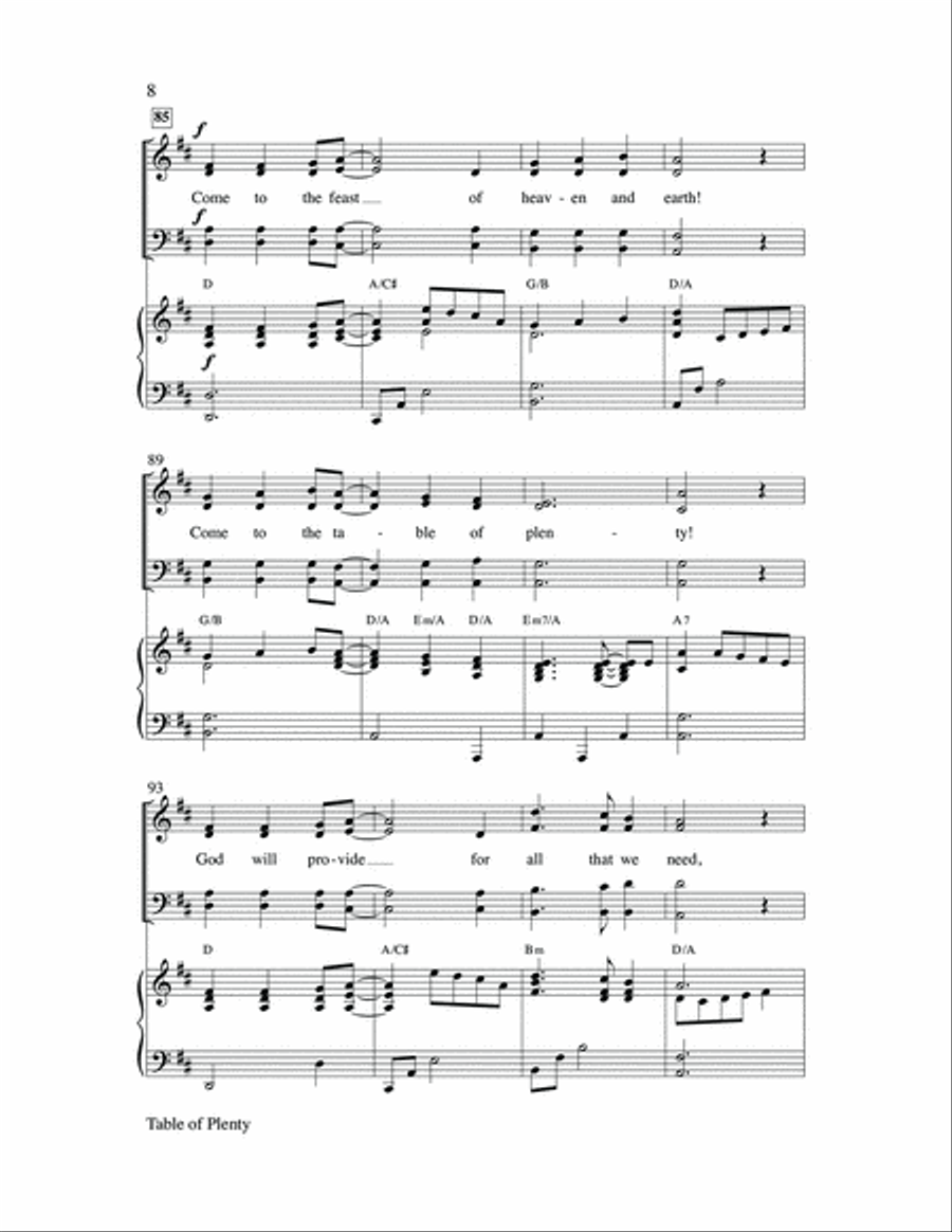Table of Plenty 4-Part scores gallery preview page 8